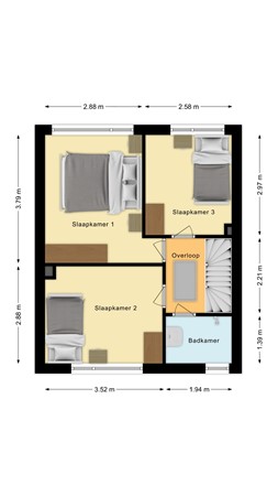 Plattegrond - Romboutsstraat 17, 4921 EE Made - Eerste verdieping.jpg